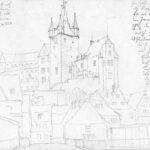 Skizzenbuch, Seite >Schloss von Diez< von Wilhelm Lotz (1829-1879), 21.08.1869 (Digitale Reproduktion: Arbeitsbereich Digitale Dokumentation)