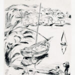 Originalradierung >Südlicher Strand< , Hans Purrmann (1880-1966), um 1925 (digitale Reproduktion: Arbeitsbereich Digitale Dokumentation)